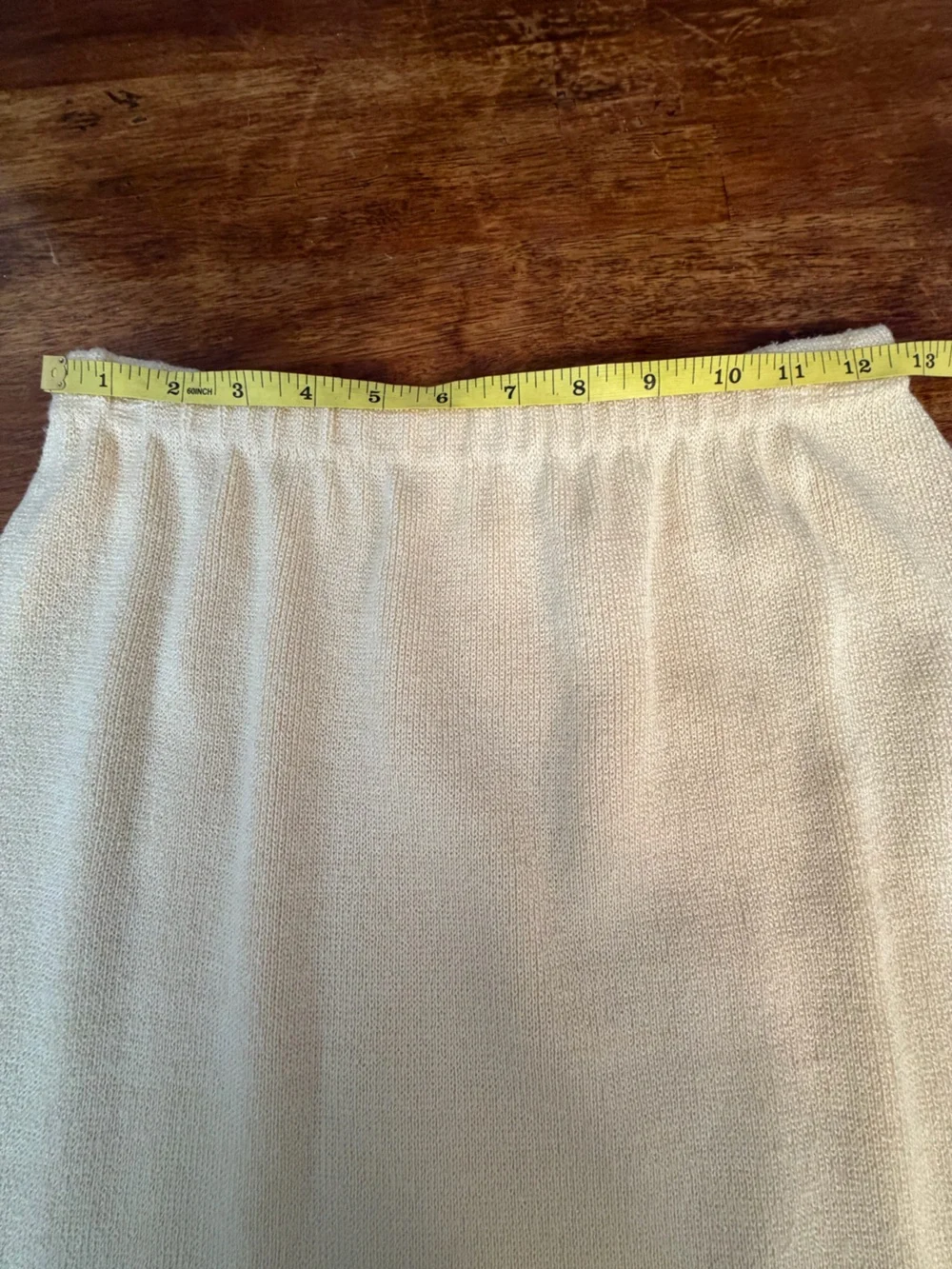 Vintage Butter Yellow Elastic-Waist Knit Skirt Size 6 P Fall Soft Girl Stretch